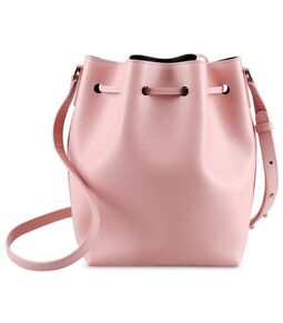 Melkco Fashion Memi Purden Bucket Bag in Cross pattern Genuine leather (Cherry blossoms)