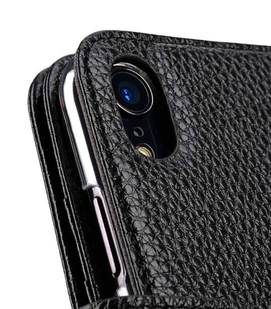 Premium Leather Type Case for Apple iPhone XR - Wallet Plus Book (Black LC)